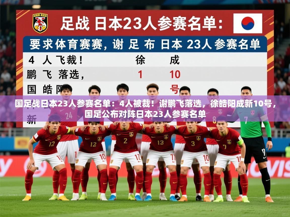 2025火狐体育直播平台国足战日本23人参赛名单:4人被裁!谢鹏飞落选,徐皓阳成新10号,国足公布对阵日本23人参赛名单 第2张