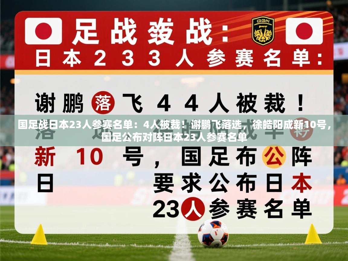 2025火狐体育直播平台国足战日本23人参赛名单:4人被裁!谢鹏飞落选,徐皓阳成新10号,国足公布对阵日本23人参赛名单 第1张